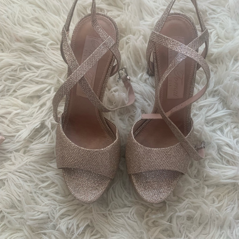 Elegant Glitter Strappy Heels